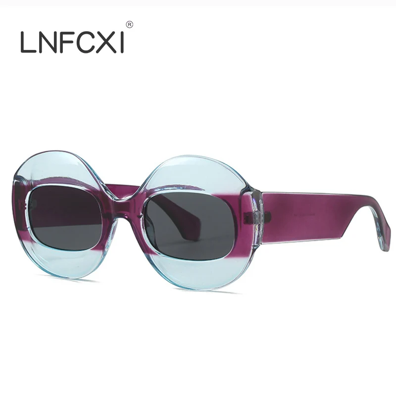 LNFCXI Fashion Round Contrast Color Women Sunglasses Retro Gray Oval Clear Lens Shades UV400 Men Trending Punk Sun Glasses 
LNFCXI Fashion Round Contrast Color Women Sunglasses Retro Gray Oval Clear Lens Shades UV400 Men Trending Punk Sun Glasses