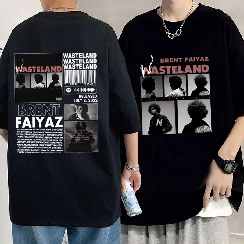 Rapper Brent Faiyaz Music Album Wasteland T-shirt Men Vintage Gothic Oversized T Shirts Unisex Fashion Hip Hop Style Streetwear
Rapper Brent Faiyaz Music Album Wasteland T-shirt Men Vintage Gothic Oversized T Shirts Unisex Fashion Hip Hop Style Streetwear