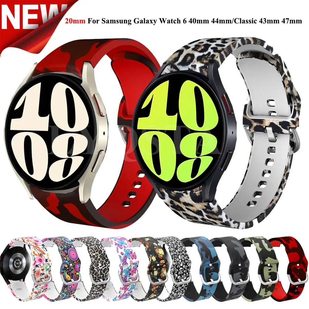 20mm Silicone Sport Strap Flower Printing Band For Samsung Galaxy Watch 6 40mm 44mm/Galaxy Watch 6 Classic 43mm 47mm Wristband
20mm Silicone Sport Strap Flower Printing Band For Samsung Galaxy Watch 6 40mm 44mm/Galaxy Watch 6 Classic 43mm 47mm Wristband