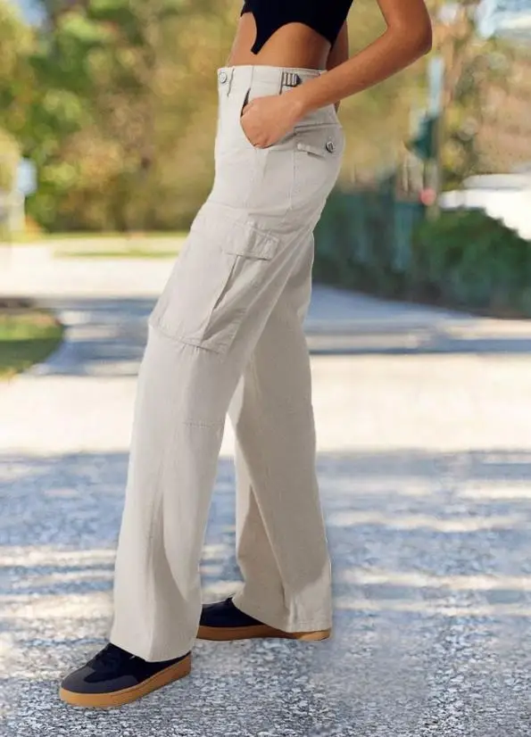 2023 New Fashion Women's Pants Elegant Buttoned Pocket Design Cargo Pants Female Trouser Casual Bot
2023 New Fashion Women's Pants Elegant Buttoned Pocket Design Cargo Pants Female Trouser Casual Bot
