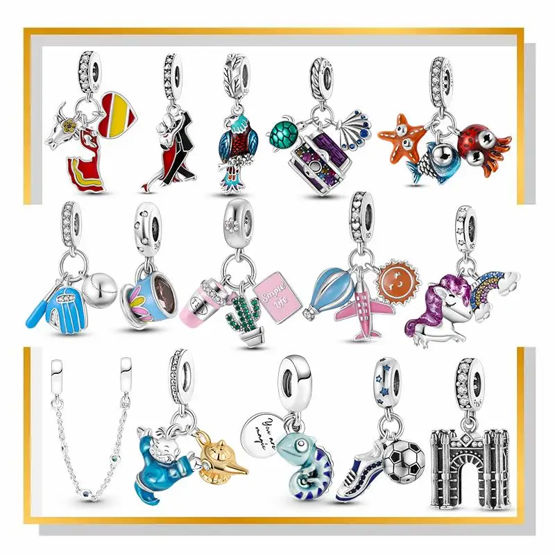 925 Sterling Silver Bullfighting Parrot Charm Unicorn Octopus Coffee Cup Charms plata de ley 925 For Original Bracelets Jewelry
925 Sterling Silver Bullfighting Parrot Charm Unicorn Octopus Coffee Cup Charms plata de ley 925 For Original Bracelets Jewelry