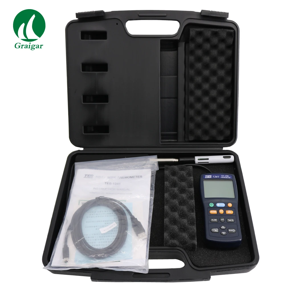 TES-1341 Hot Wire Anemometer with USB Interface & Software Tempe Humidity Tester Air Velocity Meter
TES-1341 Hot Wire Anemometer with USB Interface & Software Tempe Humidity Tester Air Velocity Meter
