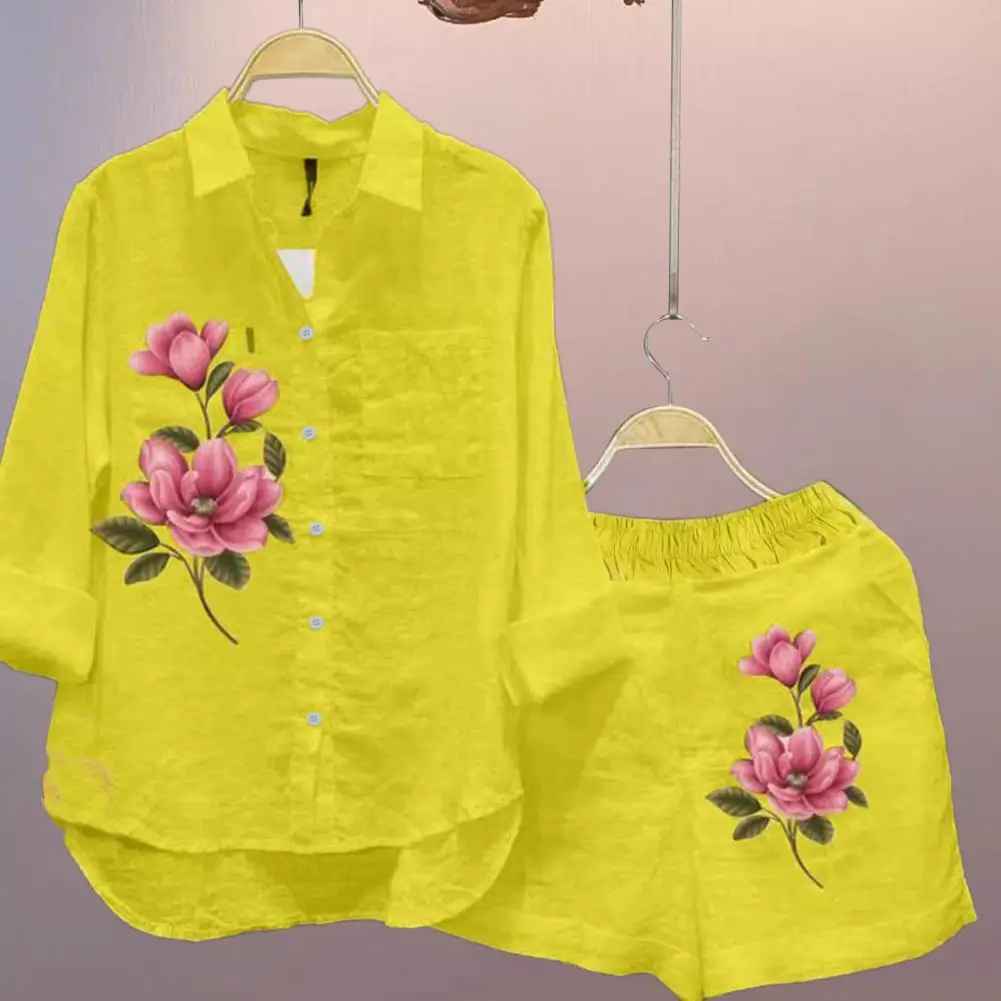Shirt Tops Button Fly Shorts Set Floral Print Women's Casual Outfit Lapel Shirt Wide Leg Shorts with Pockets Stylish for A
Shirt Tops Button Fly Shorts Set Floral Print Women's Casual Outfit Lapel Shirt Wide Leg Shorts with Pockets Stylish for A