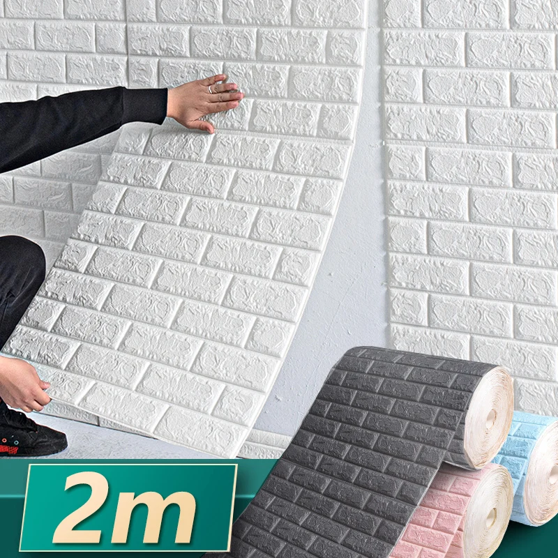 2m Long 3D Brick Wall Stickers DIY Decor Self-Adhesive Waterproof Wallpaper For Kids Room Bedroom Kitchen Home Wall Decor
2m Long 3D Brick Wall Stickers DIY Decor Self-Adhesive Waterproof Wallpaper For Kids Room Bedroom Kitchen Home Wall Decor