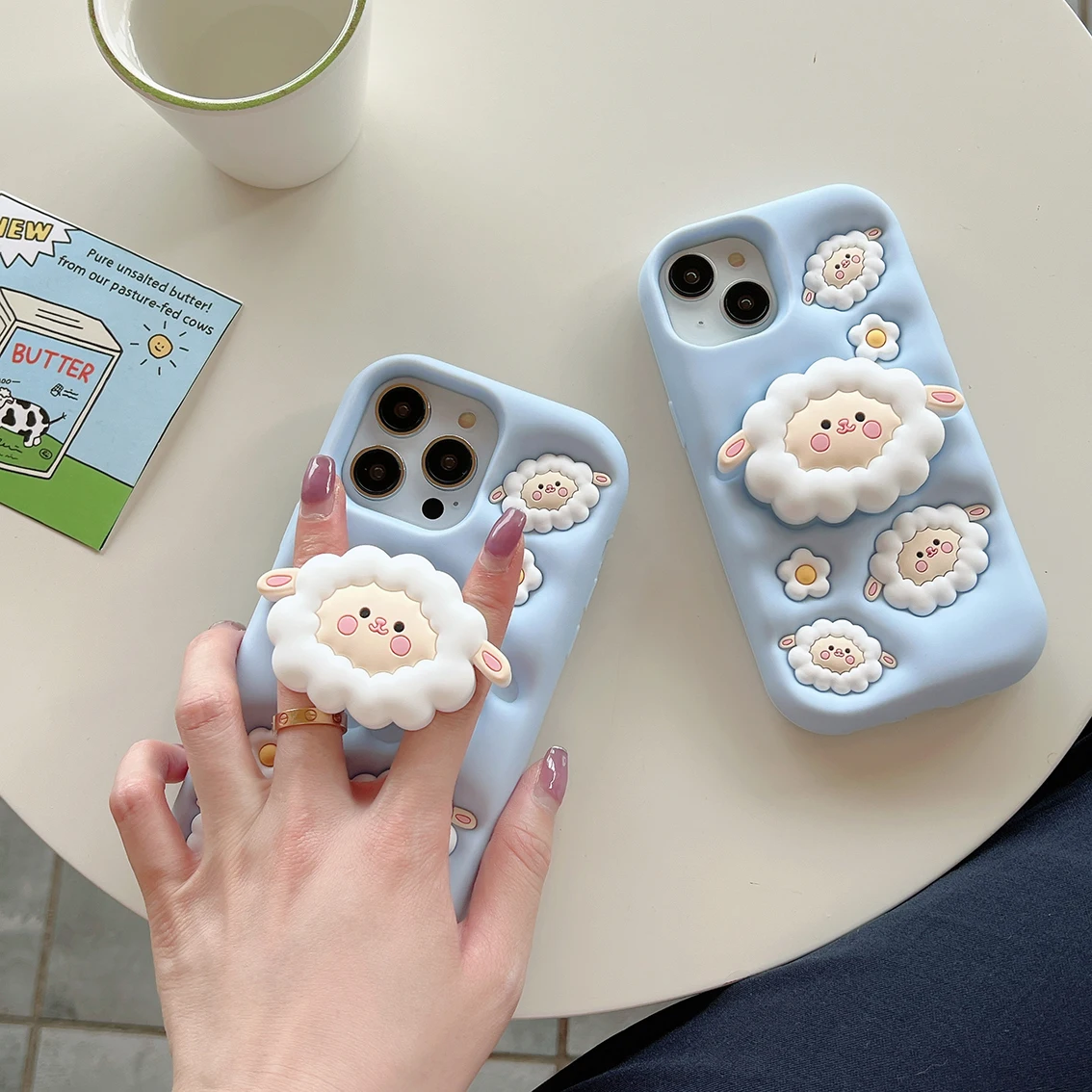 Flower Little Sheep Bracket Stand Holder Soft Gel Rubber silicone Phone Cover For iPhone 11 12 13 14 Pro Max Fundas Case 
Flower Little Sheep Bracket Stand Holder Soft Gel Rubber silicone Phone Cover For iPhone 11 12 13 14 Pro Max Fundas Case