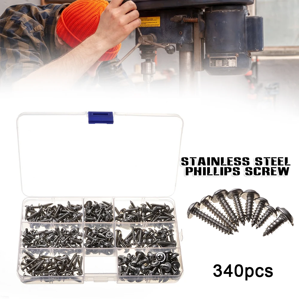 340Pcs M3.5-M4.8 Screw Set Cross Round Head with Block Galvanized Pwa Belt Wall Anchors and Screws for Drywall RERI889
340Pcs M3.5-M4.8 Screw Set Cross Round Head with Block Galvanized Pwa Belt Wall Anchors and Screws for Drywall RERI889