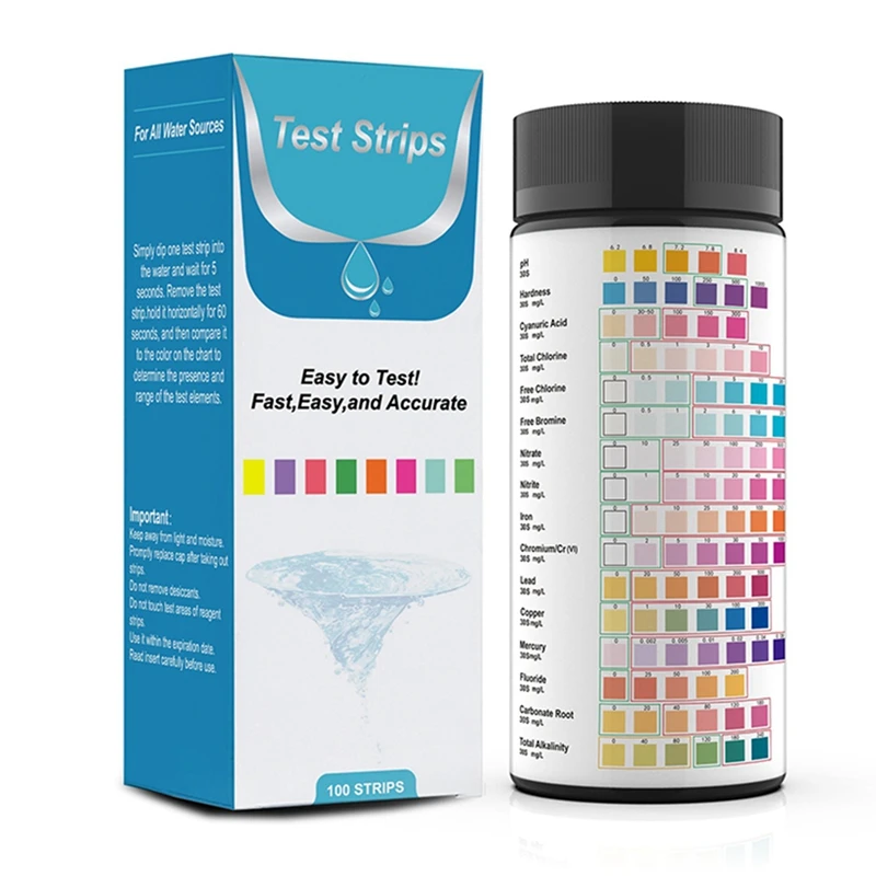 16 In 1 Drinking Water Test Kit Accessory Tap And Water Test Strips With Hardness 100 PCS
16 In 1 Drinking Water Test Kit Accessory Tap And Water Test Strips With Hardness 100 PCS