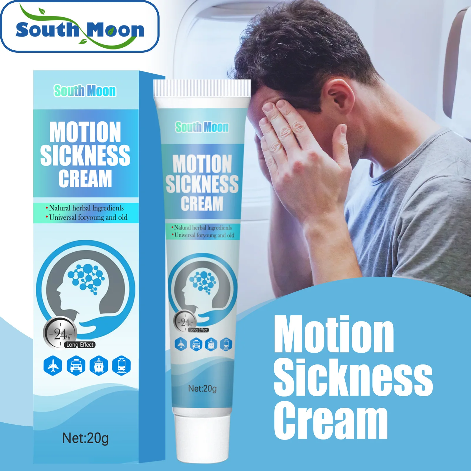 South Moon Motion Sickness Cream Refreshing Refreshing Ointment Relief Cream Dizziness Vomiting Tinnitus Headache Cream 20g
South Moon Motion Sickness Cream Refreshing Refreshing Ointment Relief Cream Dizziness Vomiting Tinnitus Headache Cream 20g