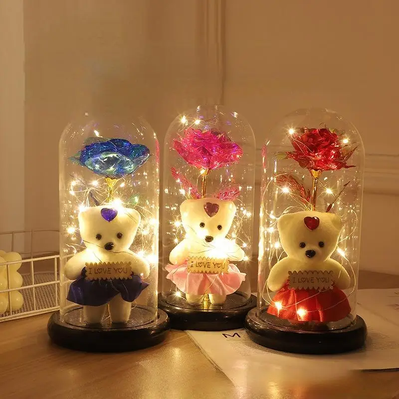 Gold Foil Rose Little Prince Rose Glass Cover with LED Light Valentine's Day Gift
Gold Foil Rose Little Prince Rose Glass Cover with LED Light Valentine's Day Gift