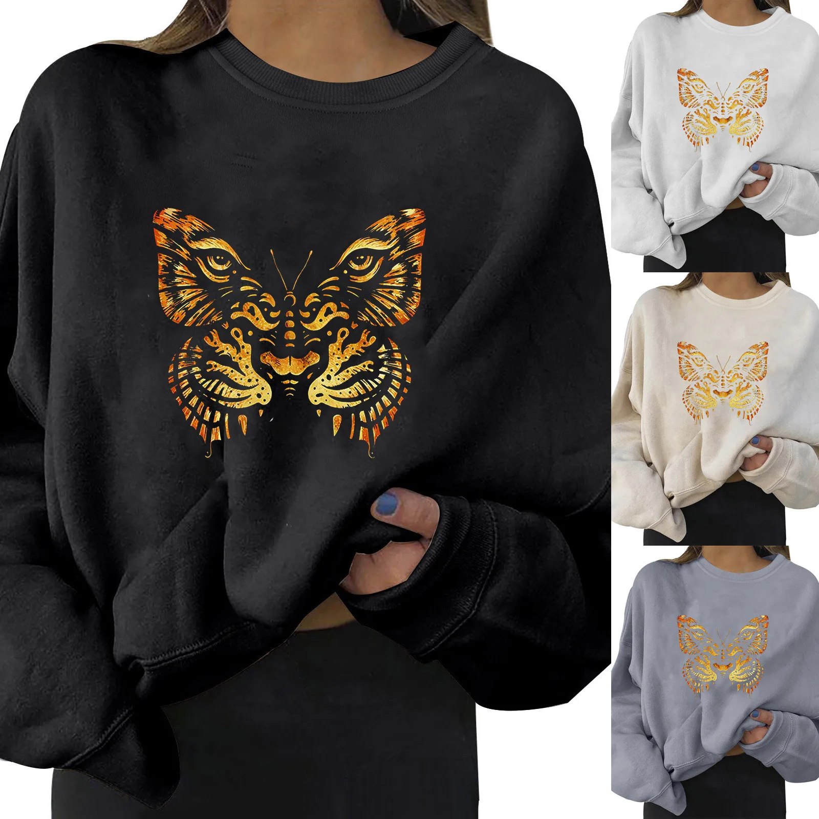 Женский свитшот с круглым вырезом, с принтом бабочек
Женский свитшот с круглым вырезом, с принтом бабочек