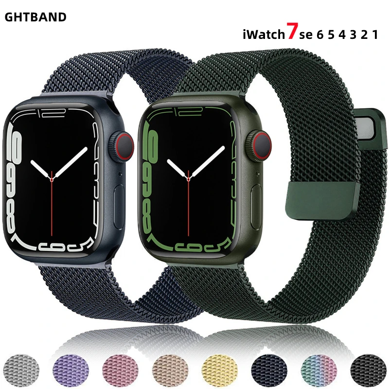 Stainless Steel Milanese Strap For Apple Watch 41mm 45mm 44mm 40mm 42mm 38mm Magnetic Loop Bracelet For iwatch Series 7 se 6 5 4
Stainless Steel Milanese Strap For Apple Watch 41mm 45mm 44mm 40mm 42mm 38mm Magnetic Loop Bracelet For iwatch Series 7 se 6 5 4