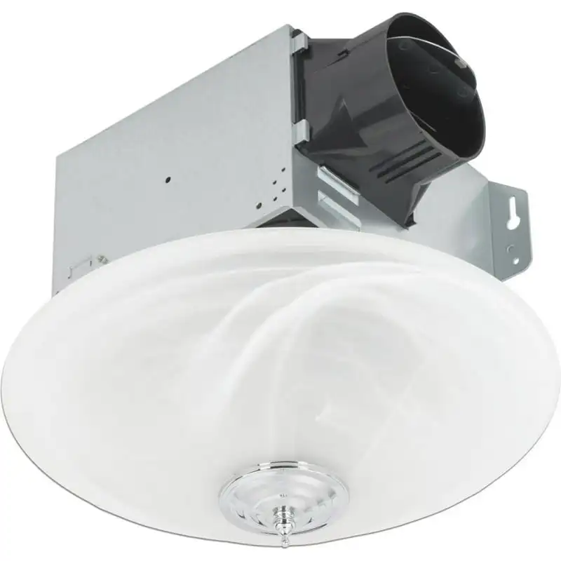 100 CFM Decorative Bathroom Fan with LED Light and Frosted Globe Cover
100 CFM Decorative Bathroom Fan with LED Light and Frosted Globe Cover