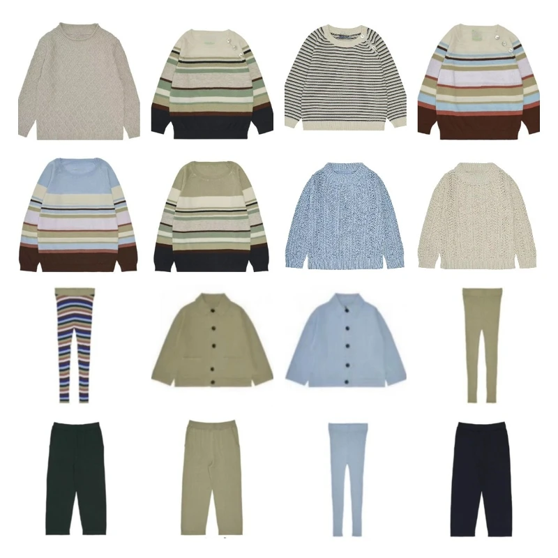 Children's Set Ins2023 SSFU Baby Knitted Mixed Color Striped Long-sleeved Sweater Leggings Boy Girl Solid Color Jacket Top Pants
Children's Set Ins2023 SSFU Baby Knitted Mixed Color Striped Long-sleeved Sweater Leggings Boy Girl Solid Color Jacket Top Pants