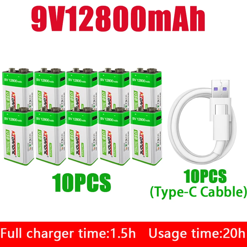 NEW 9V 12800mAh li-ion Rechargeable battery Micro USB Batteries 9 v lithium for Multimeter Microphone Toy Remote Control KTV use
NEW 9V 12800mAh li-ion Rechargeable battery Micro USB Batteries 9 v lithium for Multimeter Microphone Toy Remote Control KTV use