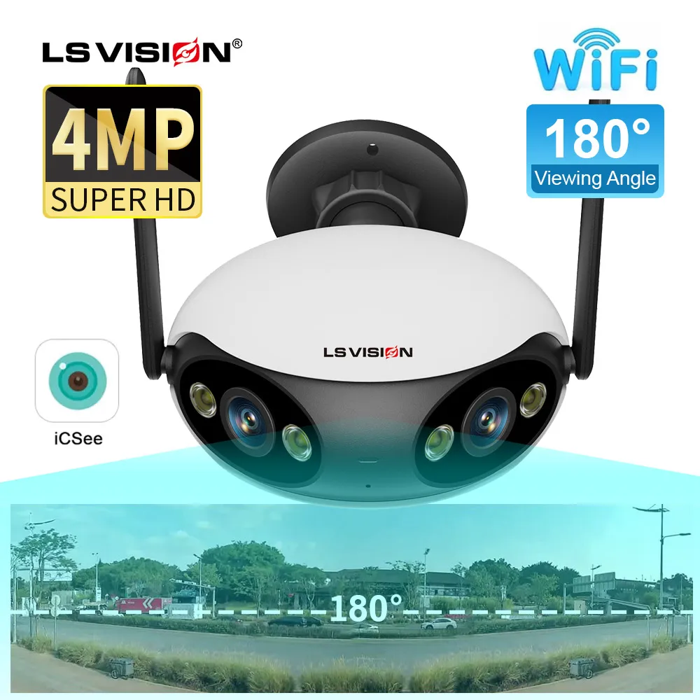 LS VISION 4MP Wifi Security Camera Outdoor 2K 180° Ultra Wide View Angle Panoramic Auto Tracking Zoom Waterproof POE CCTV Camera
LS VISION 4MP Wifi Security Camera Outdoor 2K 180° Ultra Wide View Angle Panoramic Auto Tracking Zoom Waterproof POE CCTV Camera
