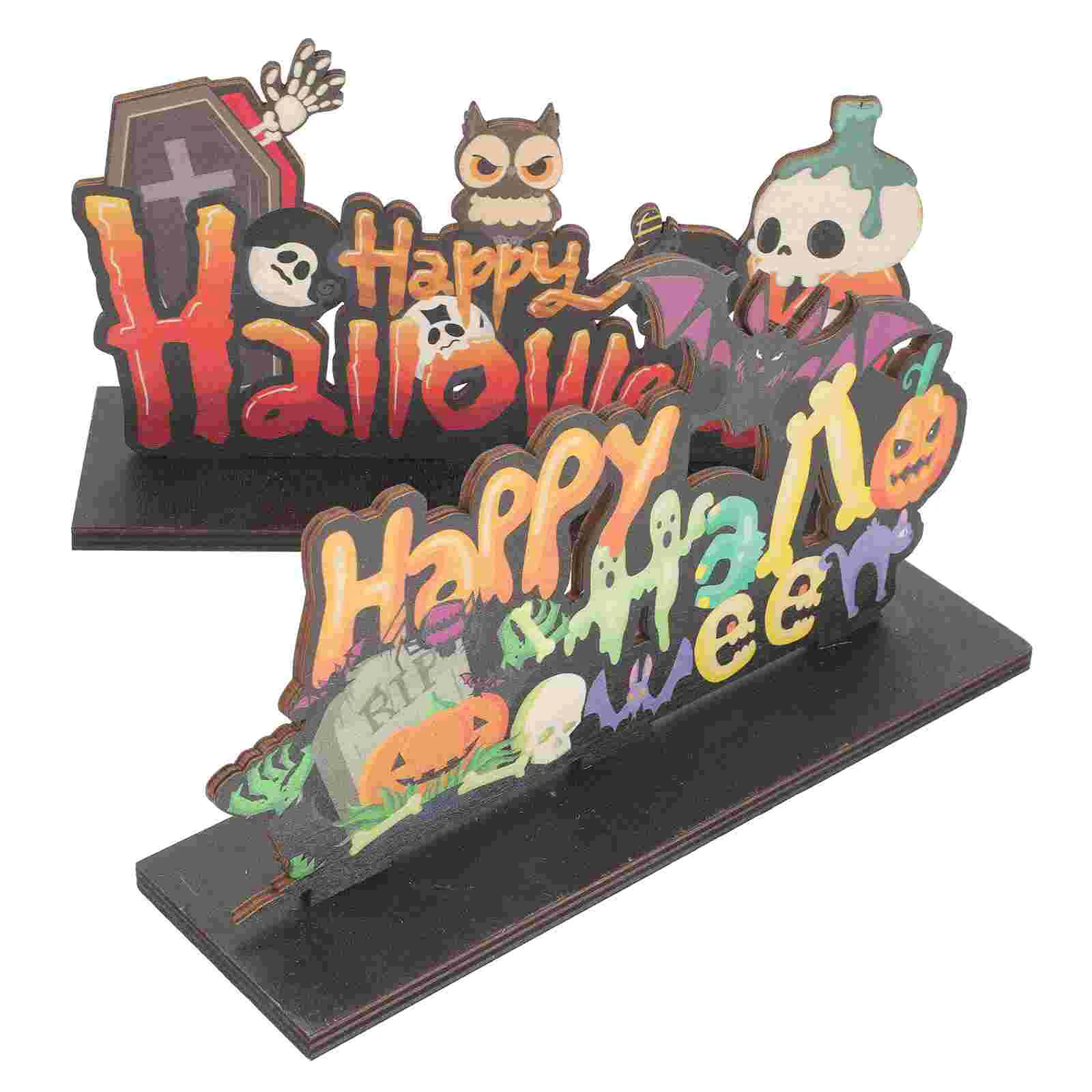 2 Pcs Halloween Wooden Ornament Desktop Decor Centerpiece Decoration Table Decorations Central Creative Adornment
2 Pcs Halloween Wooden Ornament Desktop Decor Centerpiece Decoration Table Decorations Central Creative Adornment