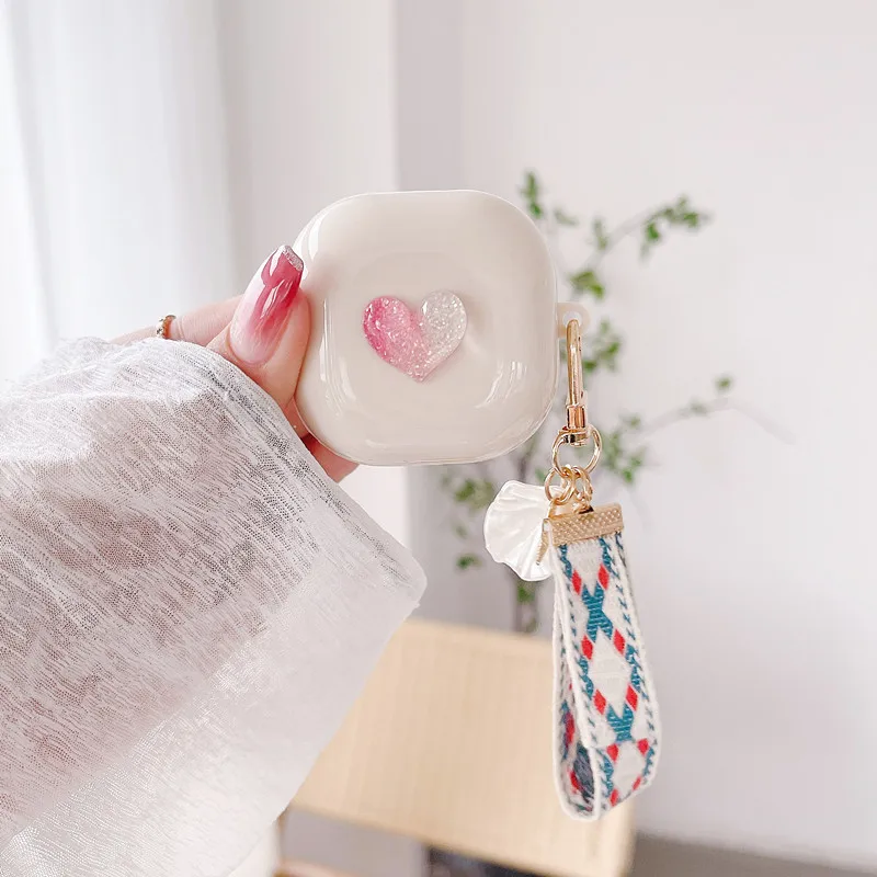 New Cute Cartoon love Heart pattern Earphone Case for Samsung Galaxy Buds Live/Buds pro/Buds2 Headset Cover with pearl keychain
New Cute Cartoon love Heart pattern Earphone Case for Samsung Galaxy Buds Live/Buds pro/Buds2 Headset Cover with pearl keychain