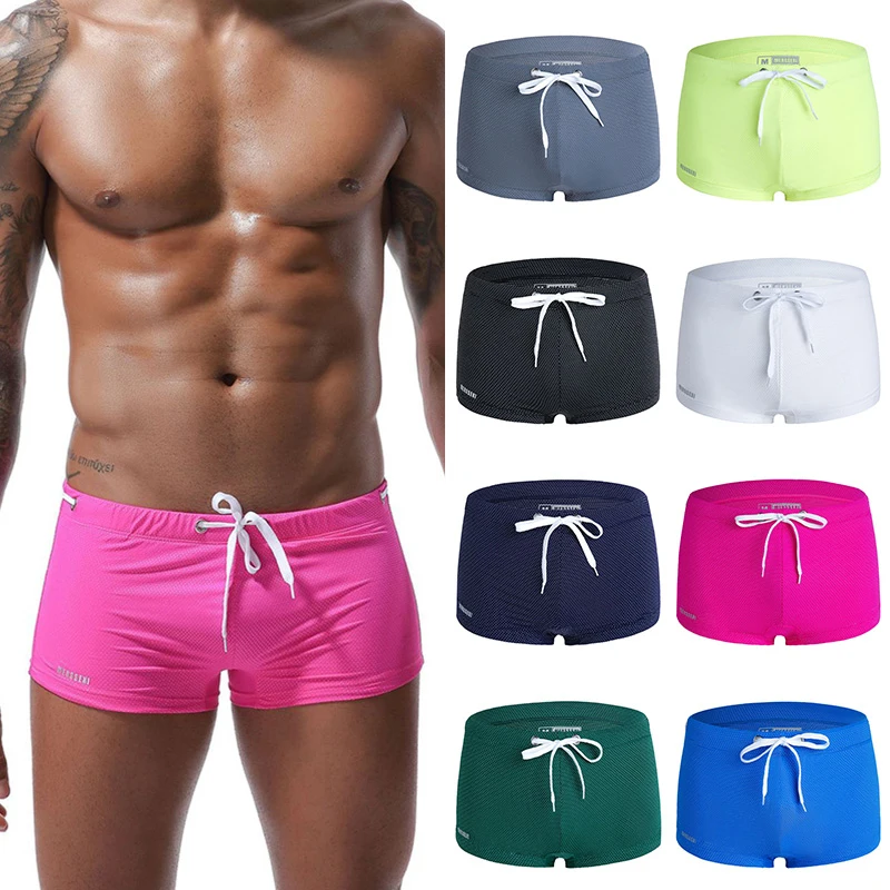 Summer Swimwear Men Sexy Swimming Trunks Solid Color Low Waist Tethered Boxer Shorts Breathable Surfing Beach Underwear Panties
Summer Swimwear Men Sexy Swimming Trunks Solid Color Low Waist Tethered Boxer Shorts Breathable Surfing Beach Underwear Panties