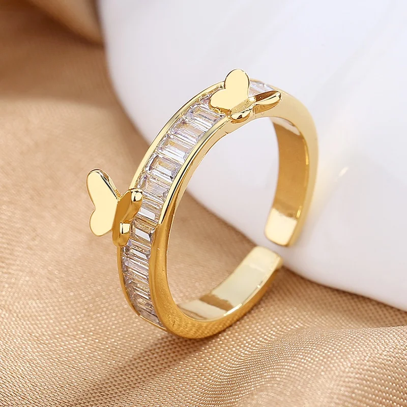 Light luxury plated 18K gold butterfly ring for women exquisite ring fashion personality opening adjustable rings jewellery
Light luxury plated 18K gold butterfly ring for women exquisite ring fashion personality opening adjustable rings jewellery