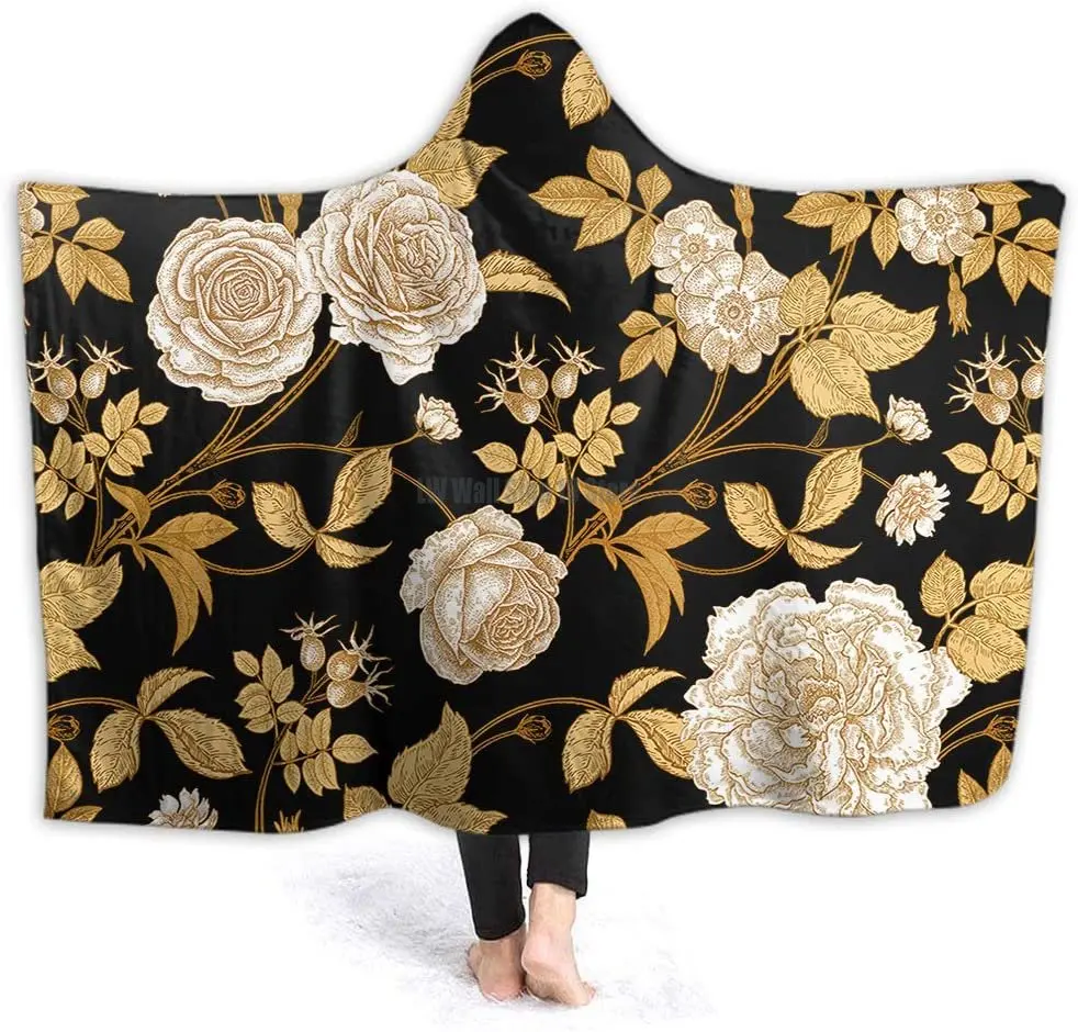 Retro Peony Hooded Blanket Rose Soft Warm Cozy Wearable Fleece Blanket for Couch Chair Bed Sofa for Men Women 60x50 Inch
Retro Peony Hooded Blanket Rose Soft Warm Cozy Wearable Fleece Blanket for Couch Chair Bed Sofa for Men Women 60x50 Inch