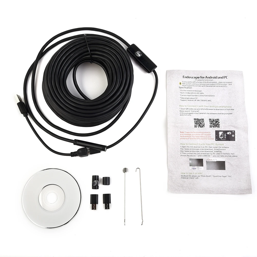 15m/50 Pipe Waterproof USB Endoscope 6LED Lights Inspection Camera Endoscope For Industrial W/ User Guide Power Tools Parts
15m/50 Pipe Waterproof USB Endoscope 6LED Lights Inspection Camera Endoscope For Industrial W/ User Guide Power Tools Parts