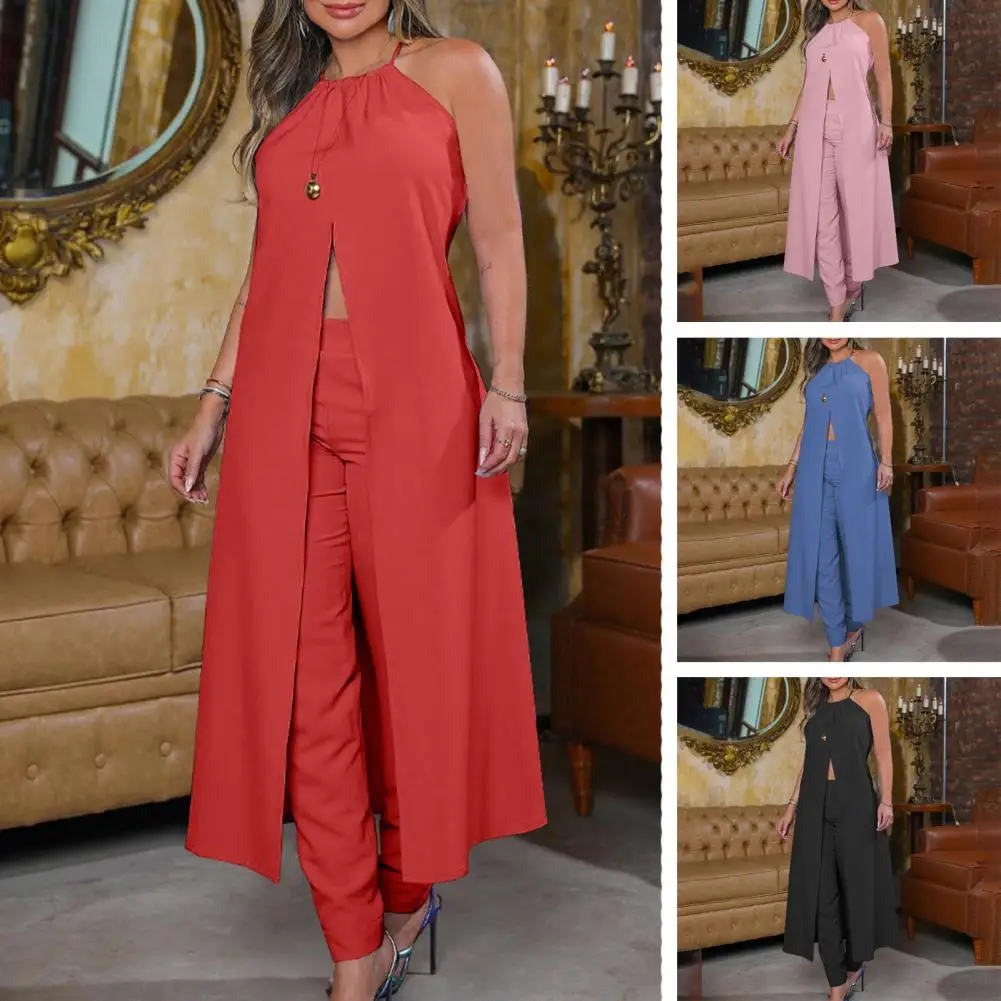 Костюм спортивный женский из 2 предметов, мягкий элегантный пикантный Топ без рукавов, с лямкой на шее и брюки с высокой талией, свободный эл...
Костюм спортивный женский из 2 предметов, мягкий элегантный пикантный Топ без рукавов, с лямкой на шее и брюки с высокой талией, свободный эл...