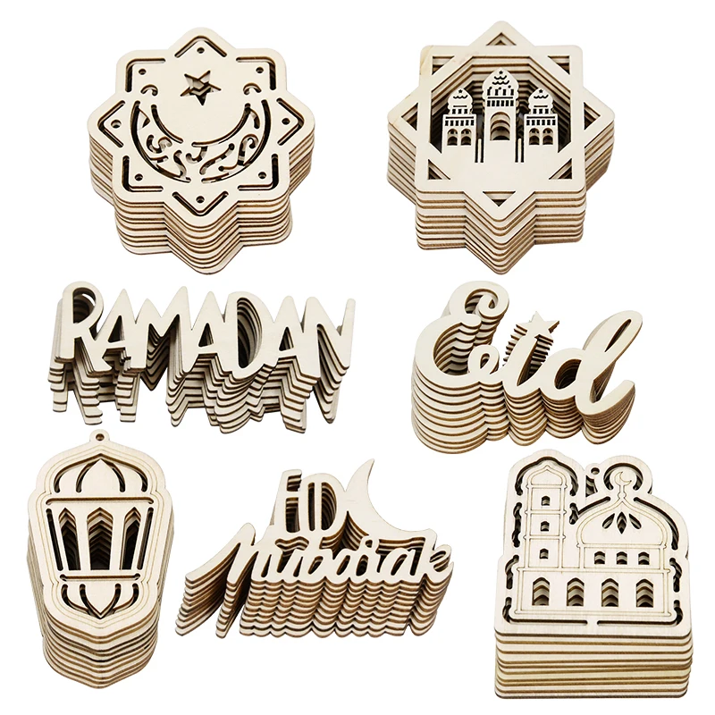 10pcs Wooden Eid Mubark Decoration Ramadan Wood Hanging Pendant Ornament DIY Craft Islamic Muslim Party Supply Eid Al-Fitr Gifts
10pcs Wooden Eid Mubark Decoration Ramadan Wood Hanging Pendant Ornament DIY Craft Islamic Muslim Party Supply Eid Al-Fitr Gifts