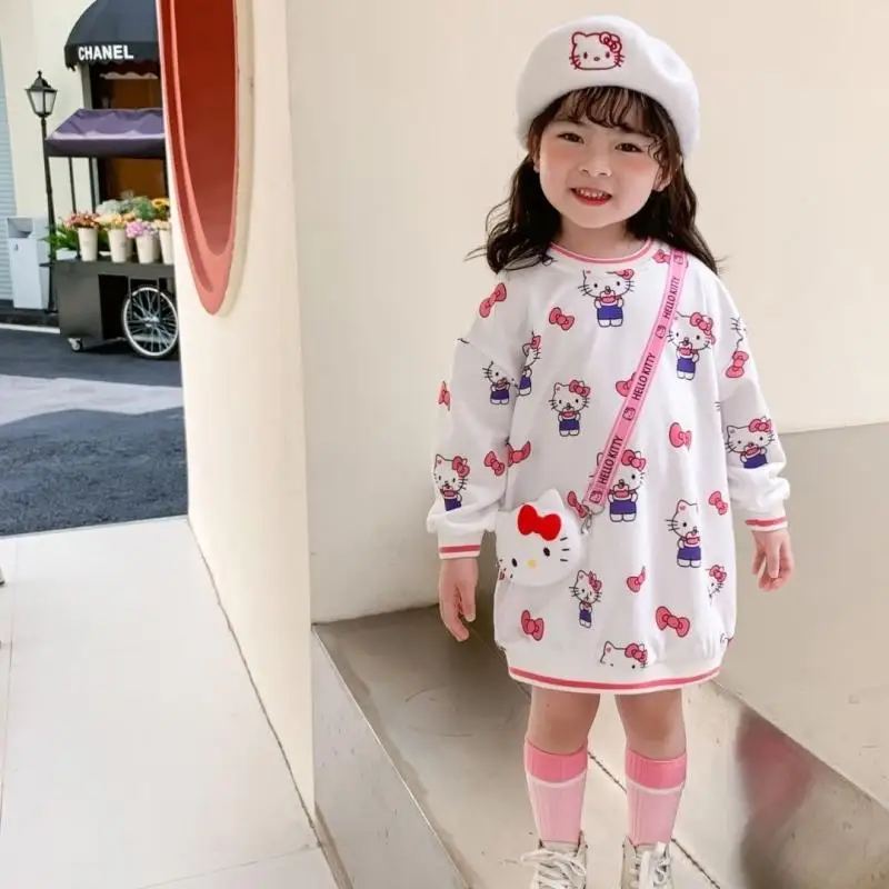 Kawaii Sanrios Hello Kitty Girls Autumn and Winter The New Cute Cartoon Sweet Comfortable Cotton Sweater Skirt Children's Dress
Kawaii Sanrios Hello Kitty Girls Autumn and Winter The New Cute Cartoon Sweet Comfortable Cotton Sweater Skirt Children's Dress