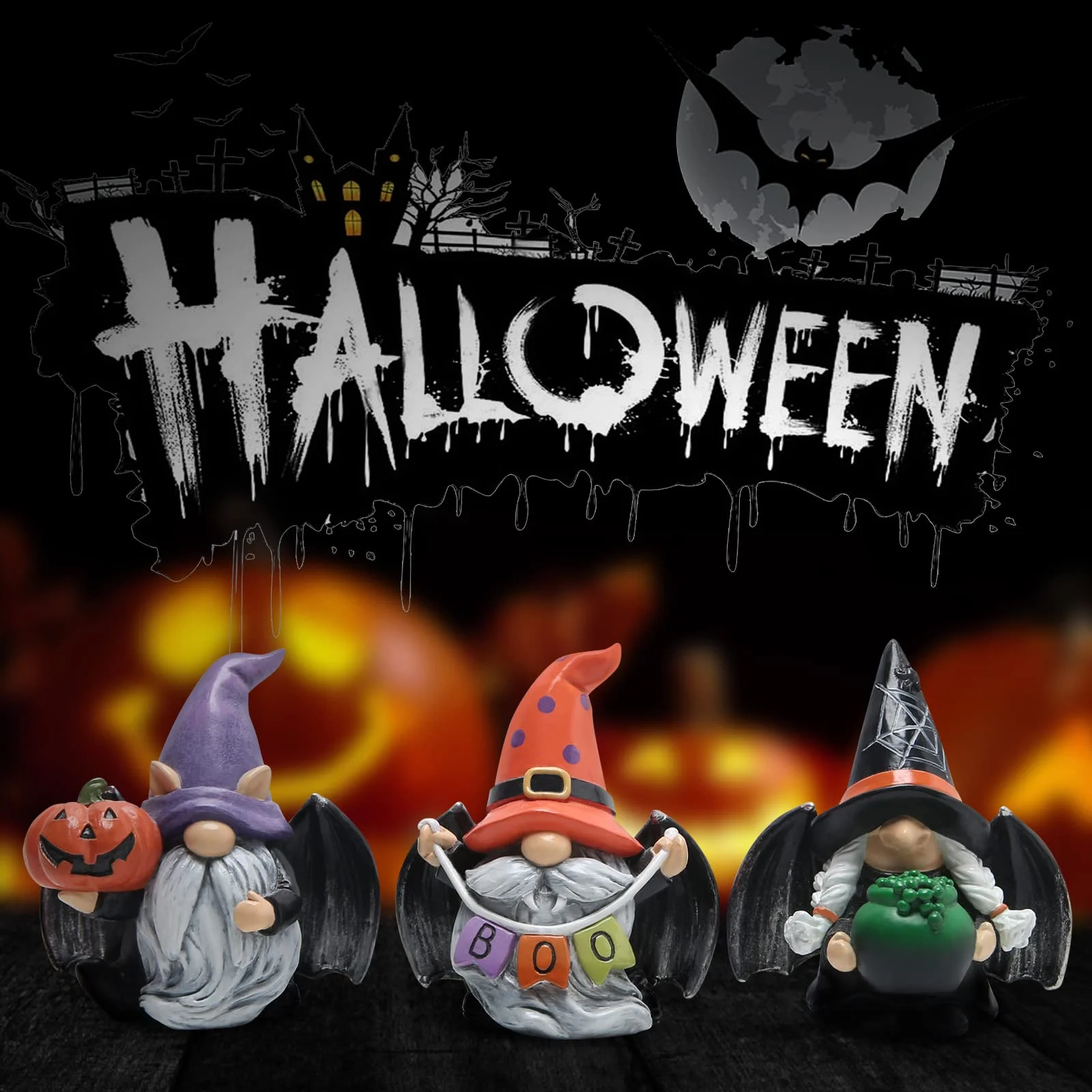 3pcs Halloween Gnomes Decorations Handmade Scandinavian Gnomes Figurines With Black Wing Boo Halloween Pumpkin Table Decor Gifts
3pcs Halloween Gnomes Decorations Handmade Scandinavian Gnomes Figurines With Black Wing Boo Halloween Pumpkin Table Decor Gifts