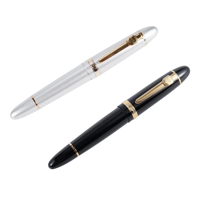 Jinhao 2Pcs 159 18Kgp 0.7Mm Medium Broad Nib Fountain Pen Free Office Fountain Pen With A Box, Black & Silver
Jinhao 2Pcs 159 18Kgp 0.7Mm Medium Broad Nib Fountain Pen Free Office Fountain Pen With A Box, Black & Silver
