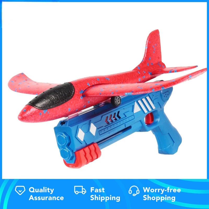 

Kids Outdoor Toys Catapult Plane Gun-style Launching Aircraft Gunner Throwing Aircraft Toys for Boys Birthday Christmas Gifts