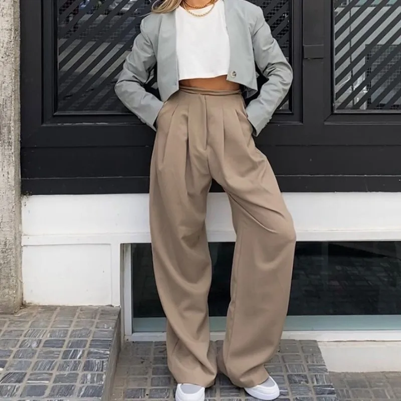 Spring and Autumn Women's Loose Temperament Wide-leg Pleated Pants Women's High-waist Lace-up Casual Fashion Straight Trousers
Spring and Autumn Women's Loose Temperament Wide-leg Pleated Pants Women's High-waist Lace-up Casual Fashion Straight Trousers