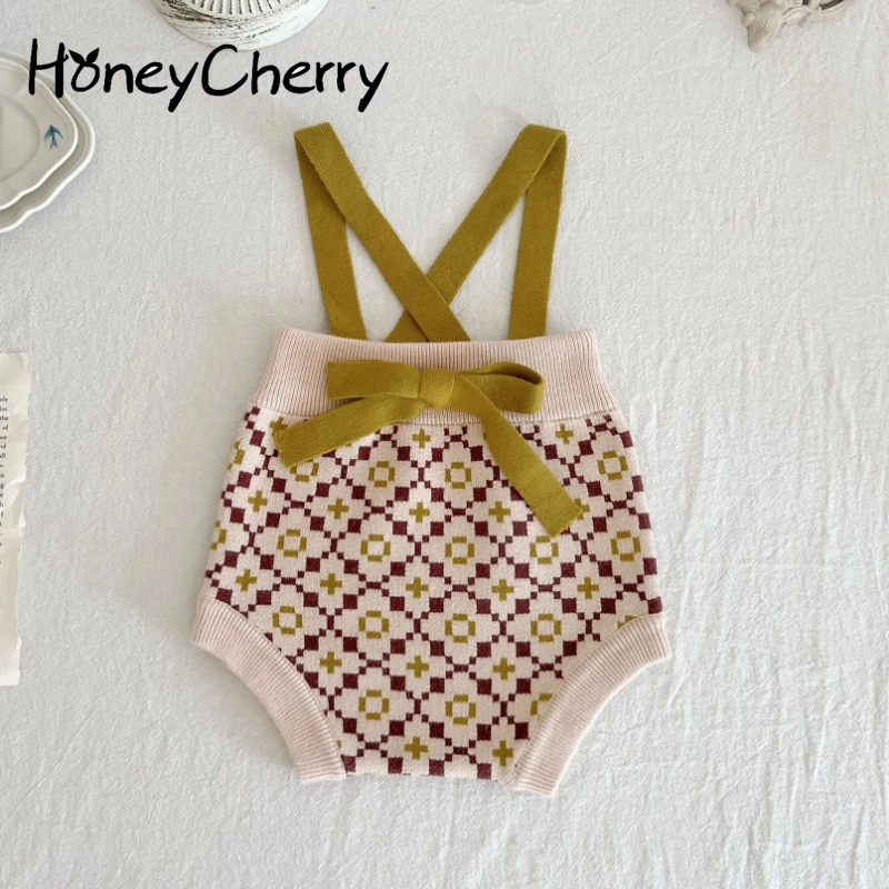 HoneyCherry New Baby Plaid Jacquard Overalls Knitted Bodysuit Baby Girl Clothes
HoneyCherry New Baby Plaid Jacquard Overalls Knitted Bodysuit Baby Girl Clothes