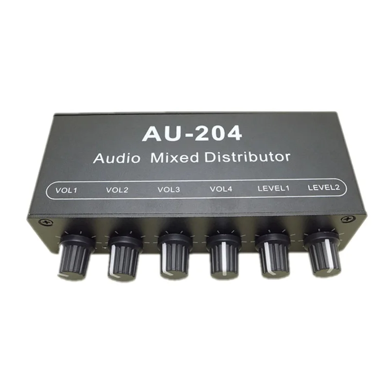 AU-204 Stereo Audio Mixer Distributor /Signal Selector switcher /2 Input 4 output 3.5MM Individually Controls Headphones Amplifi 
AU-204 Stereo Audio Mixer Distributor /Signal Selector switcher /2 Input 4 output 3.5MM Individually Controls Headphones Amplifi