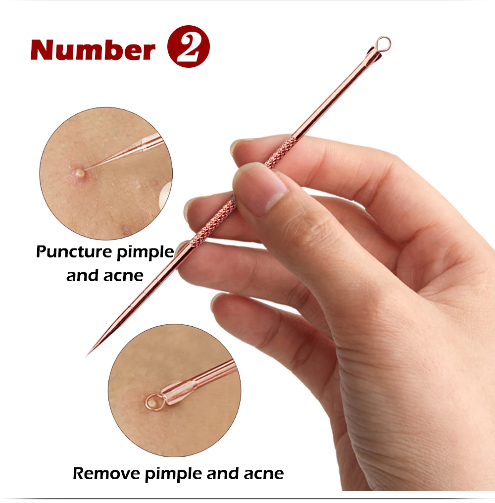 Rose Gold Acne Extractor Remover Blackhead Pimple Needles Blemish Cure Exfoliators Face Care Skin Care 4pc
Rose Gold Acne Extractor Remover Blackhead Pimple Needles Blemish Cure Exfoliators Face Care Skin Care 4pc