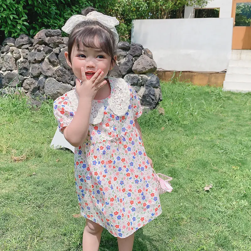 2022 summer Korean version of the puff sleeve girl baby dress girl's foreign style hollow lace collar floral princess dress
2022 summer Korean version of the puff sleeve girl baby dress girl's foreign style hollow lace collar floral princess dress