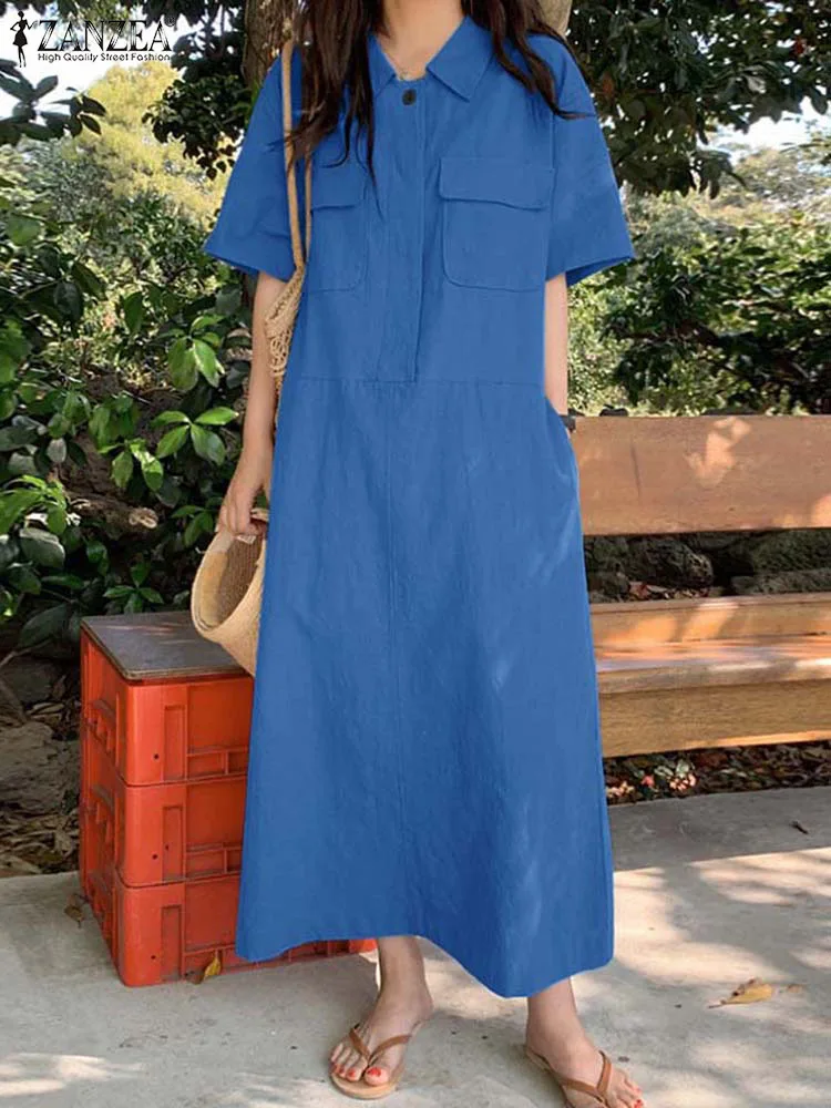 2023 ZANZEA Fashion Women Long Shirt Dress Robe Femme Casual Loose Party Vestido Oversize Summer Lapel Neck Half Sleeve Sundress
2023 ZANZEA Fashion Women Long Shirt Dress Robe Femme Casual Loose Party Vestido Oversize Summer Lapel Neck Half Sleeve Sundress