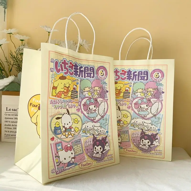 New Sanrio Paper Tote Bag Cute Cartoon Color Cowhide Bag Gift Bag Product Mymelody Kuromi Kawaii Anime Plush Toy for Girl Gift
New Sanrio Paper Tote Bag Cute Cartoon Color Cowhide Bag Gift Bag Product Mymelody Kuromi Kawaii Anime Plush Toy for Girl Gift