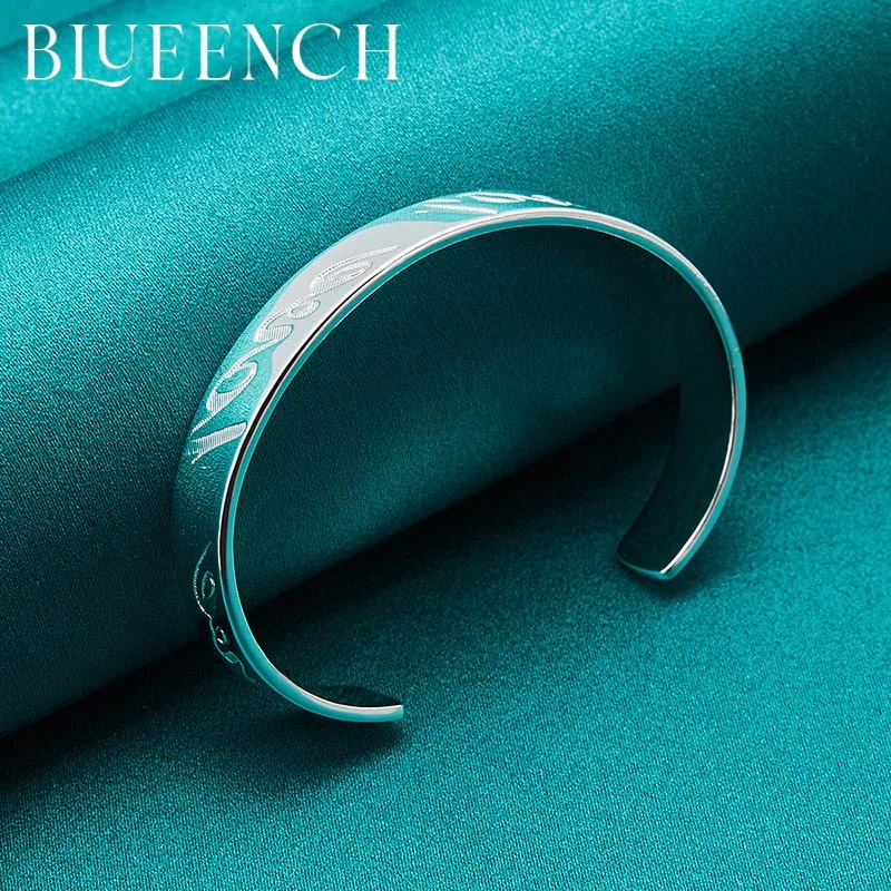 Blueench 925 Sterling Silver Lettering Open Bracelet For Women'S Wedding Gifts Fashion Romantic Jewelry
Blueench 925 Sterling Silver Lettering Open Bracelet For Women'S Wedding Gifts Fashion Romantic Jewelry