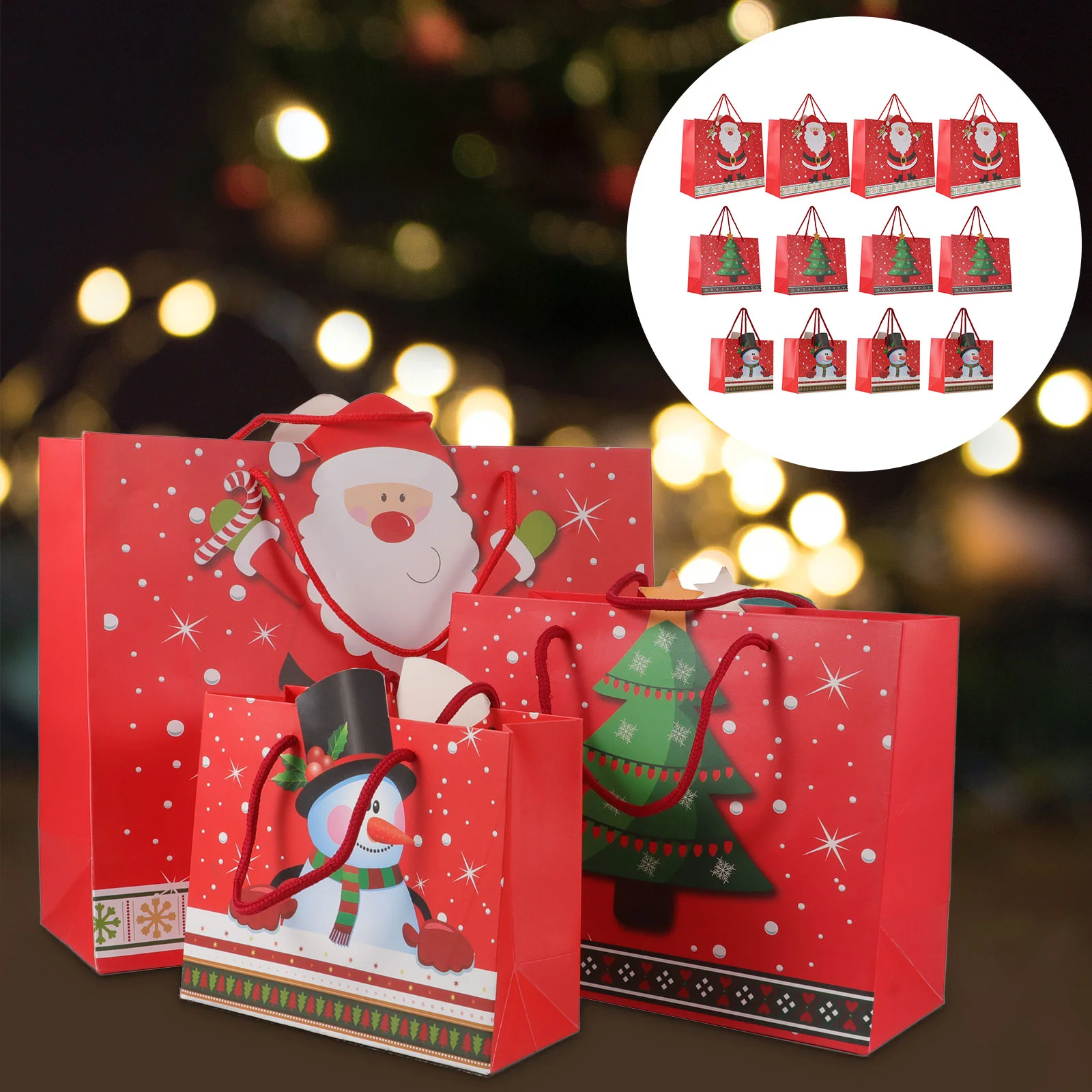 12Pcs Christmas paper bag printed paper bags Kraft paper bag for Christams 
12Pcs Christmas paper bag printed paper bags Kraft paper bag for Christams