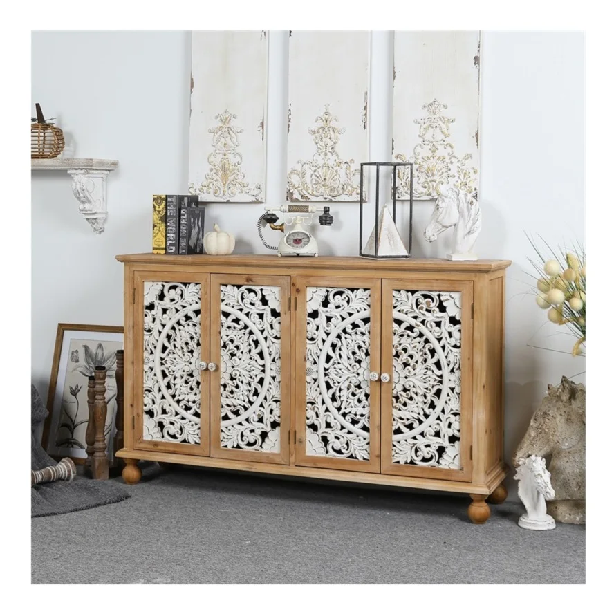 Live Room Cabinet 4 Doors Pastoral Vintage Farmhouse Solid Wood Storage Home Decor Painted Sideboards Buffet Cabinets
Live Room Cabinet 4 Doors Pastoral Vintage Farmhouse Solid Wood Storage Home Decor Painted Sideboards Buffet Cabinets