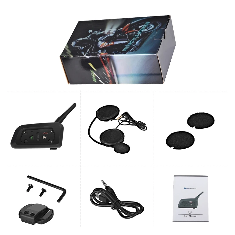 Bluetooth-compatible Intercom Motorcycle Helmet BT Headset for 2 Rider Intercomunicador Moto Interphone
Bluetooth-compatible Intercom Motorcycle Helmet BT Headset for 2 Rider Intercomunicador Moto Interphone