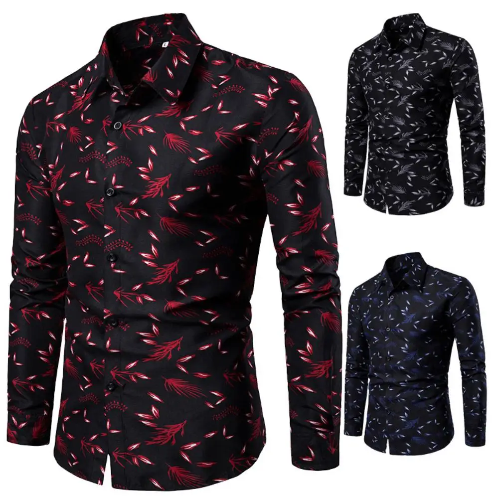 Casual Mens Turn Down Collar Long Sleeve Leaf Print Slim Shirt Men Fashion Male Social Business Dress Shirts
Casual Mens Turn Down Collar Long Sleeve Leaf Print Slim Shirt Men Fashion Male Social Business Dress Shirts