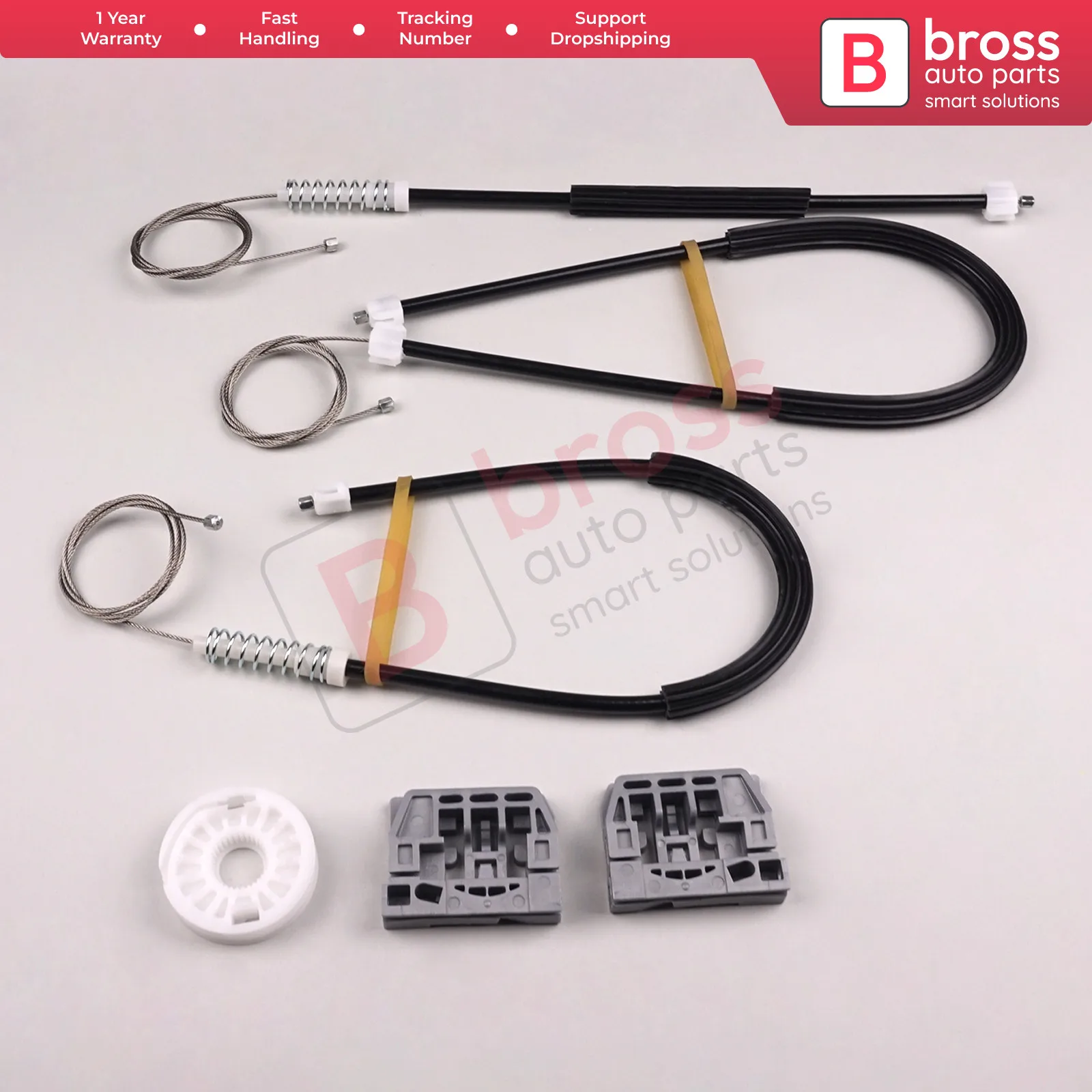 Bross Auto Parts BWR275 Electrical Power Window Regulator Repair Kit Front Right Door for VW Caddy MK3 2004-On made in Turkey
Bross Auto Parts BWR275 Electrical Power Window Regulator Repair Kit Front Right Door for VW Caddy MK3 2004-On made in Turkey