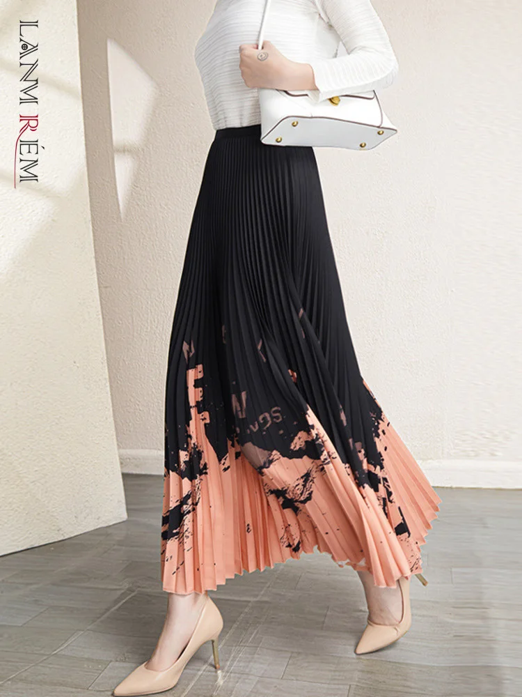 Printing Pleated Skirts For Women Color Block Elastic Waist Female Loose Long Elegant Skirt 2023 Spring New 2R9551
Printing Pleated Skirts For Women Color Block Elastic Waist Female Loose Long Elegant Skirt 2023 Spring New 2R9551