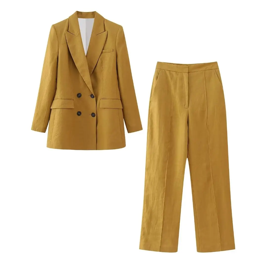 Women 2023 New Fashion Spring Flax Double-breasted Blazer Coat Vintage Long Sleeve Pockets Female Outerwear Chic
Women 2023 New Fashion Spring Flax Double-breasted Blazer Coat Vintage Long Sleeve Pockets Female Outerwear Chic