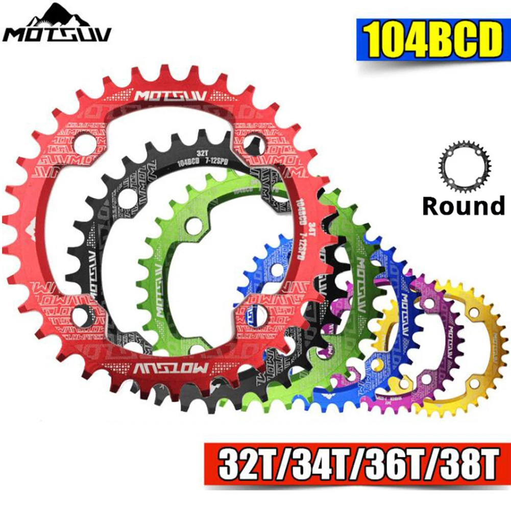 MTB 104BCD Round Chainring MTB Mountain Bike Bicycle 32/34/36/38T Crankset Aluminum Alloy MTB Monoplate 104BCD Mountain Bike Acc
MTB 104BCD Round Chainring MTB Mountain Bike Bicycle 32/34/36/38T Crankset Aluminum Alloy MTB Monoplate 104BCD Mountain Bike Acc