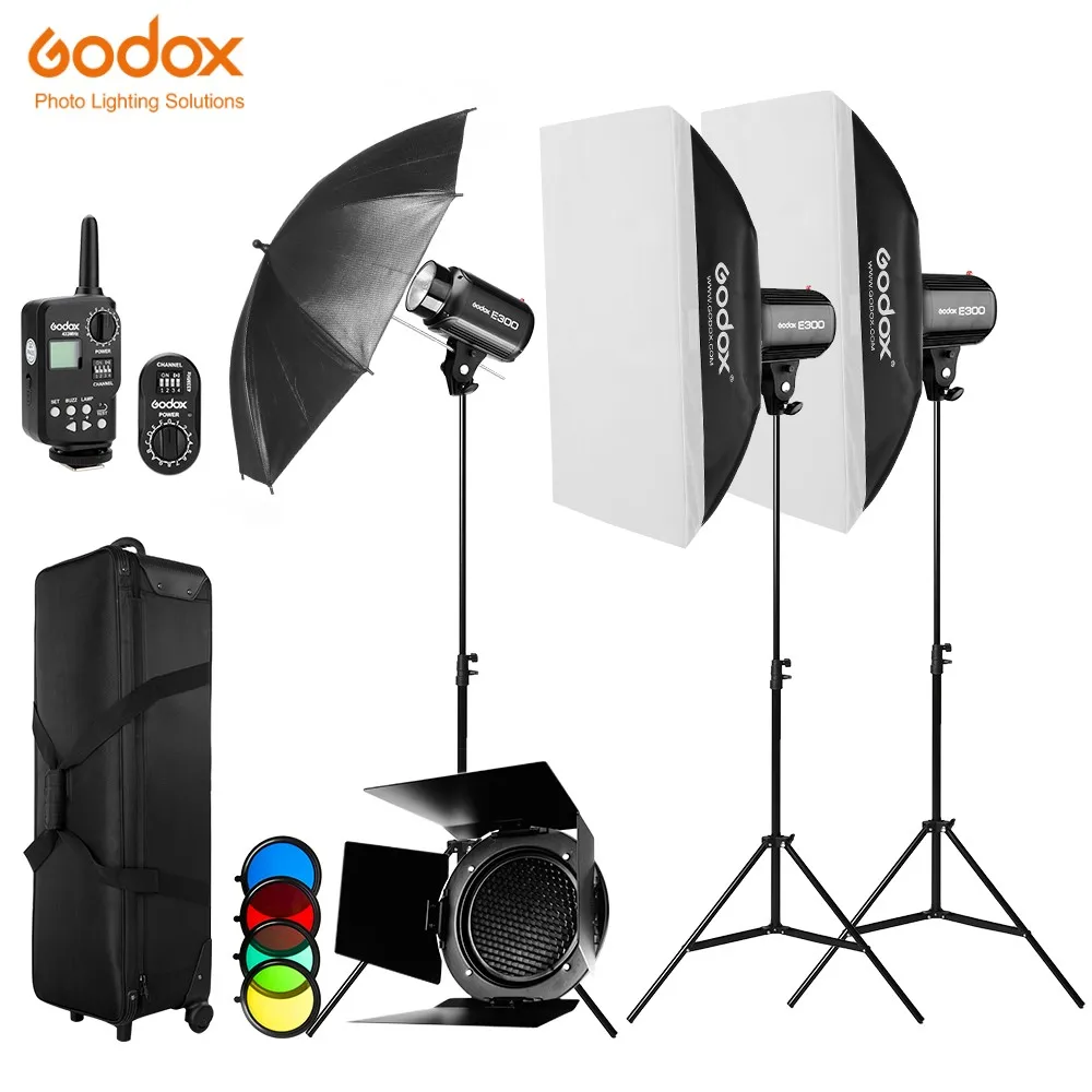 Godox 900W 3x E300 Flash Light Kit With Godox FT-16 Trigger Lamp; Carry Box Lamp; 3x 50x70cm Softbox ; 3x Light Stand Boom Arm
Godox 900W 3x E300 Flash Light Kit With Godox FT-16 Trigger Lamp; Carry Box Lamp; 3x 50x70cm Softbox ; 3x Light Stand Boom Arm