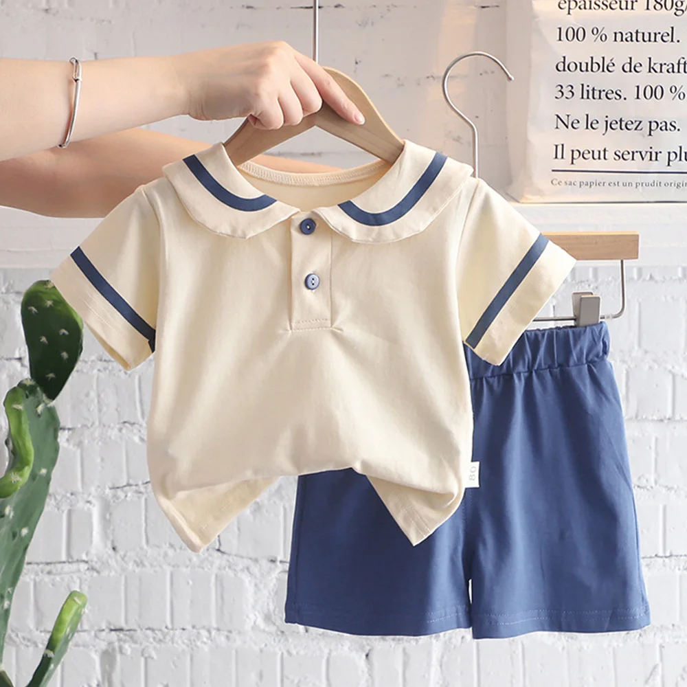 Toddler Boy Suit Set Preppy Style Turn-Down Collar Tops + Short Pants Two Pieces Kids Summer Clothing 2022
Toddler Boy Suit Set Preppy Style Turn-Down Collar Tops + Short Pants Two Pieces Kids Summer Clothing 2022