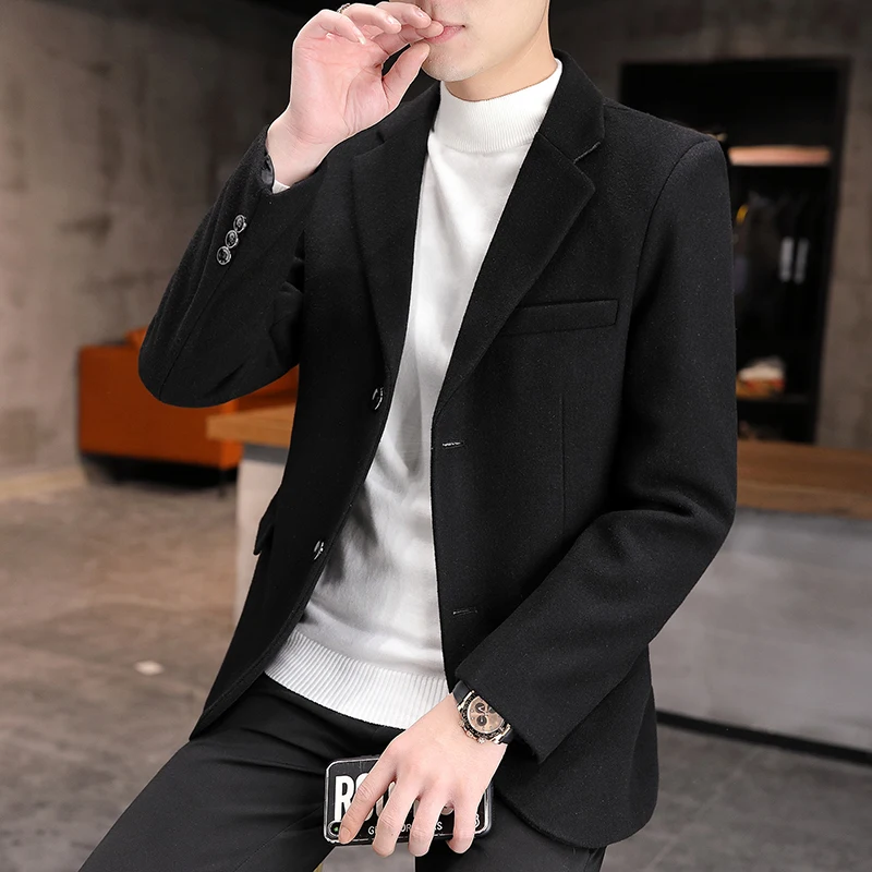Men's Spring and Autumn Solid Color Woolen Suit Long-sleeved Jacket 4 Colors Casual Slim Fit Soft and Comfortable No Slits New
Men's Spring and Autumn Solid Color Woolen Suit Long-sleeved Jacket 4 Colors Casual Slim Fit Soft and Comfortable No Slits New